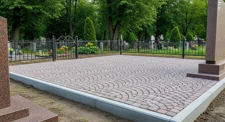 Гранитная плитка ёлочкой на участке, образец ПМ021 в Пензе