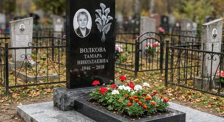 Гравировка калл на памятник в Пензе — пример работы на граните