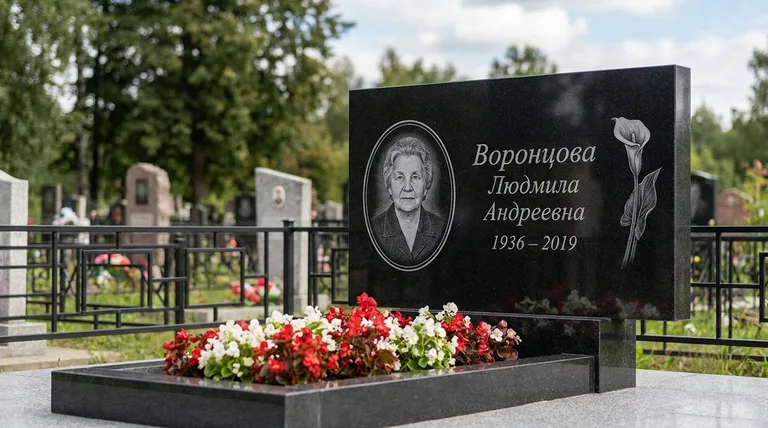 Памятник с гравировкой калл — выполненная работа «Воронцова» в Пензе
