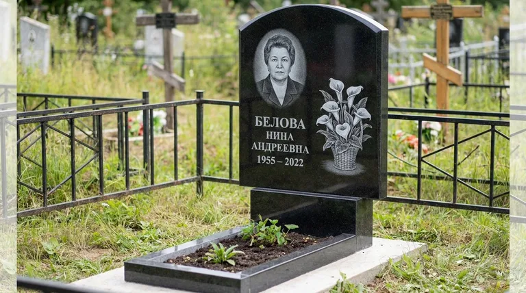 Памятник с гравировкой калл — выполненная работа «Белова» в Пензе