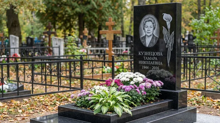 Памятник с гравировкой калл — выполненная работа «Кузнецова» в Пензе
