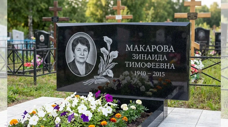 Памятник с гравировкой калл — выполненная работа «Макарова» в Пензе