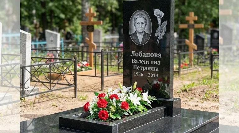 Памятник с гравировкой калл — выполненная работа «Лобанова» в Пензе