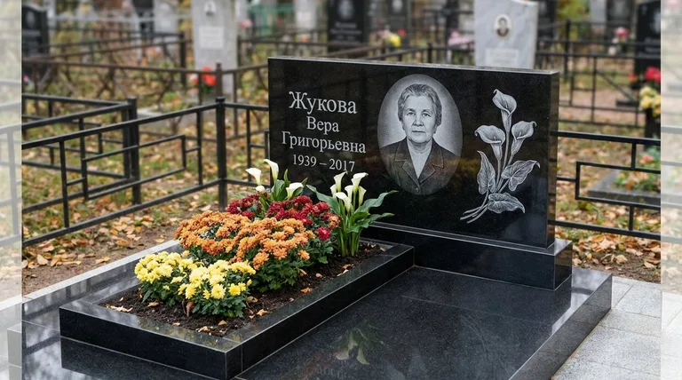 Памятник с гравировкой калл — выполненная работа «Жукова» в Пензе