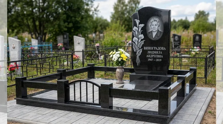 Памятник с гравировкой калл — выполненная работа «Виноградова» в Пензе