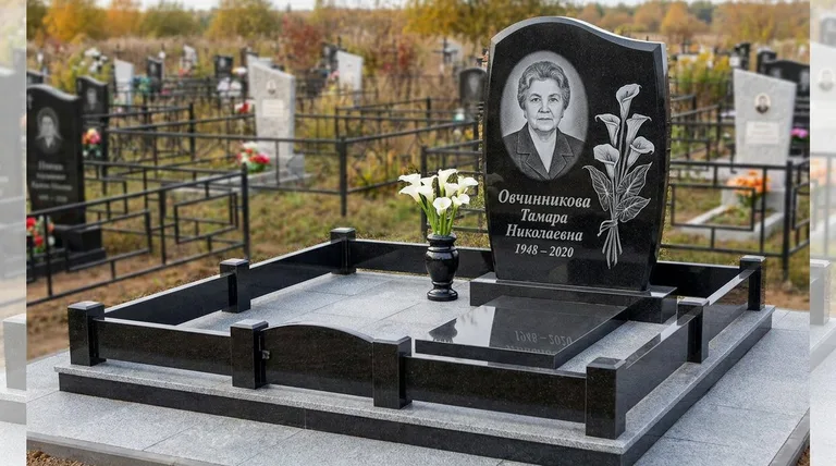 Памятник с гравировкой калл — выполненная работа «Овчинникова» в Пензе