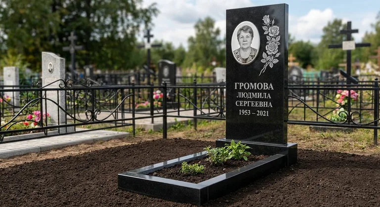 Памятник с гравировкой роз — выполненная работа «Громова» в Пензе