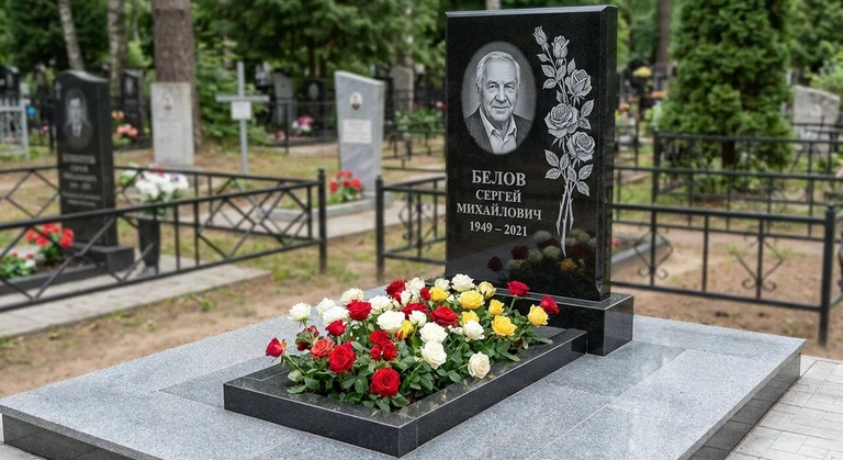 Гравировка цветов на памятник в Пензе — розы на граните