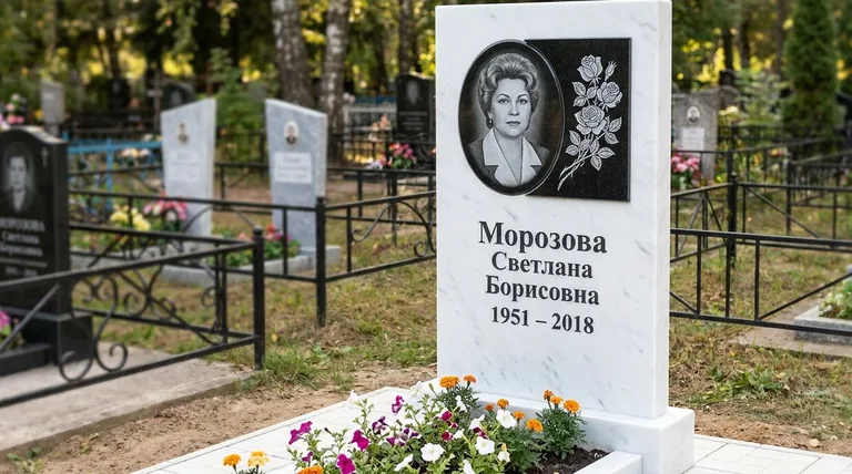 Памятник с гравировкой роз — выполненная работа «Морозова» в Пензе