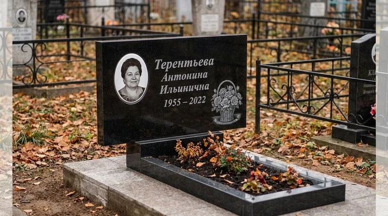Памятник с гравировкой роз — выполненная работа «Терентьева» в Пензе