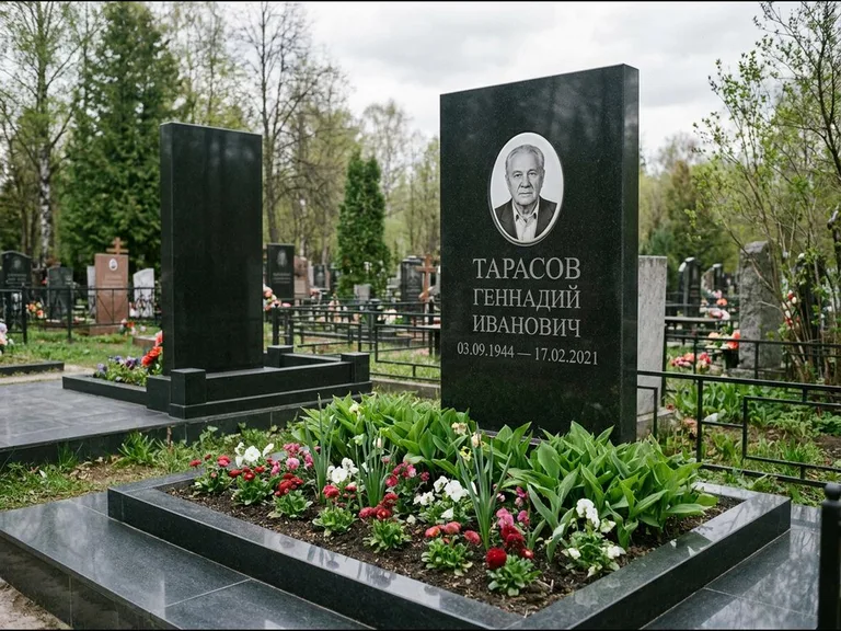 Керамический портрет на габбро-диабазе в Пензе