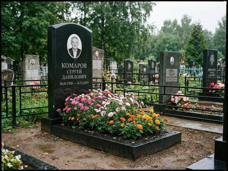 Портрет на керамике — семейный памятник в Пензе