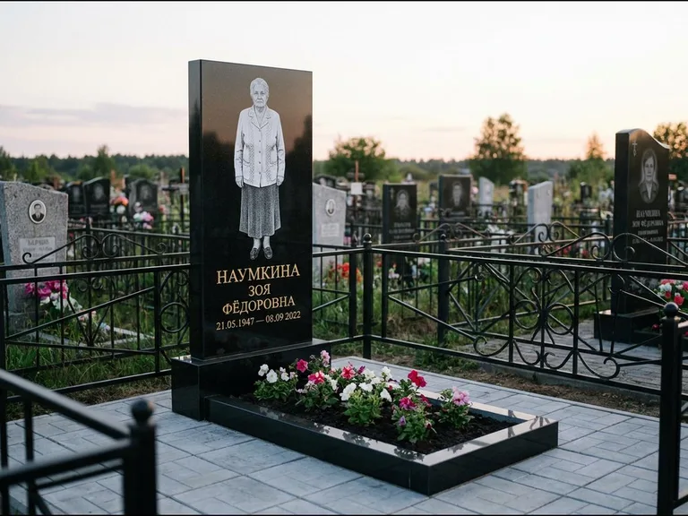 Гравировка портрета на чёрном граните — выполненная работа 18 в Пензе