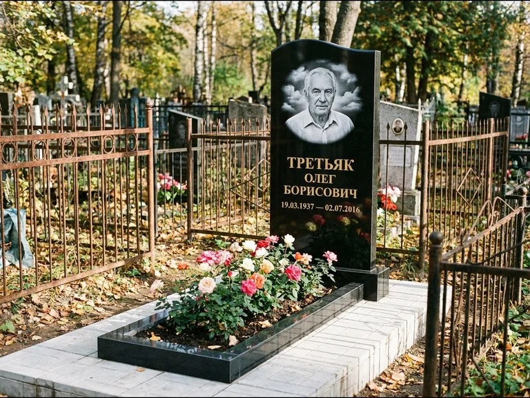 Гравировка портрета на чёрном граните — выполненная работа 23 в Пензе
