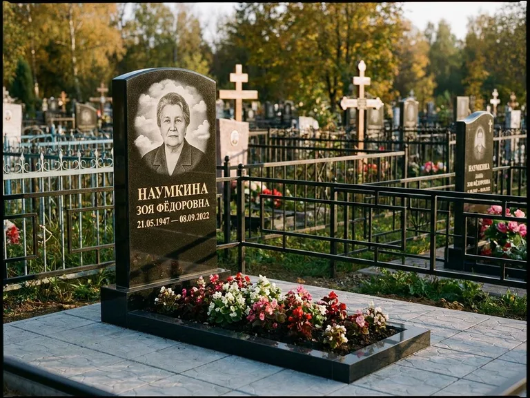 Гравировка портрета на чёрном граните — выполненная работа 30 в Пензе