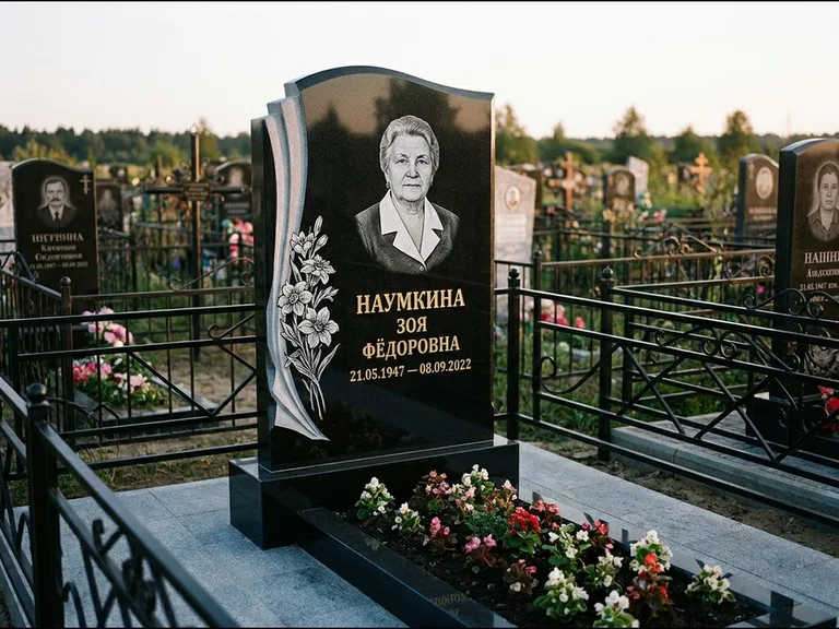 Гравировка портрета на чёрном граните — выполненная работа 6 в Пензе