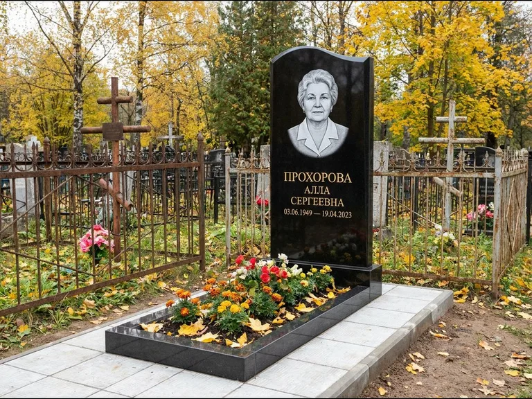 Гравировка портрета на чёрном граните — выполненная работа 8 в Пензе