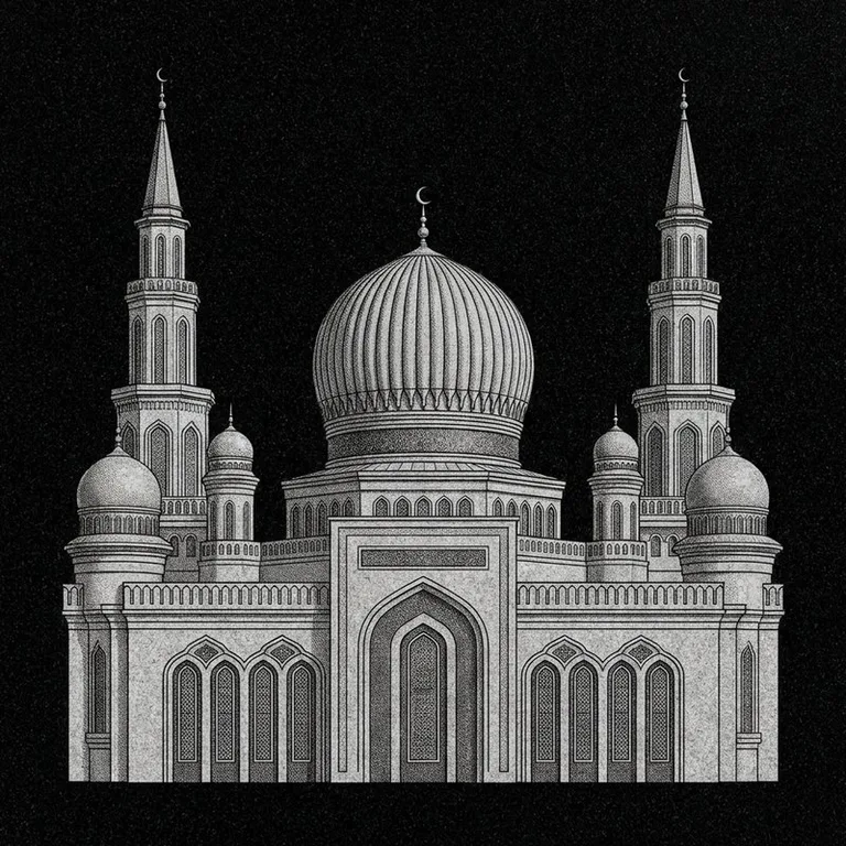 Эскиз: Соборная (фотореализм) — ребристый купол и минареты в Пензе