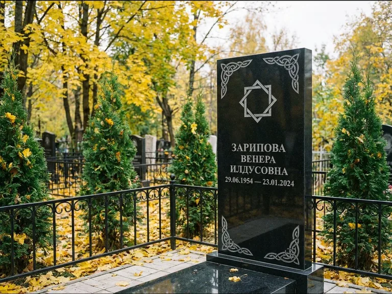 Мусульманский памятник — руб аль-хизб с восточной плетёнкой, работа «Зарипова» в Пензе