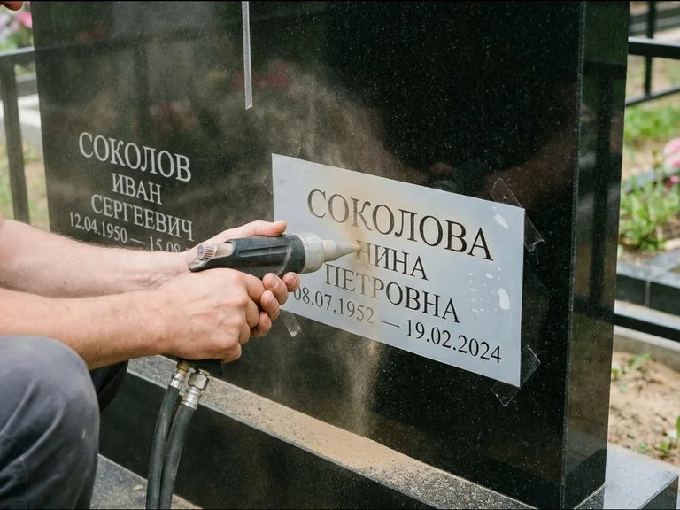 Догравировка ФИО и дат — гравировка с выездом на кладбище в Пензе