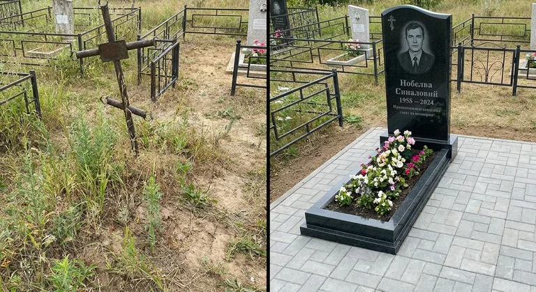 Памятник под ключ: запущенная могила до и ухоженный мемориал после в Пензе