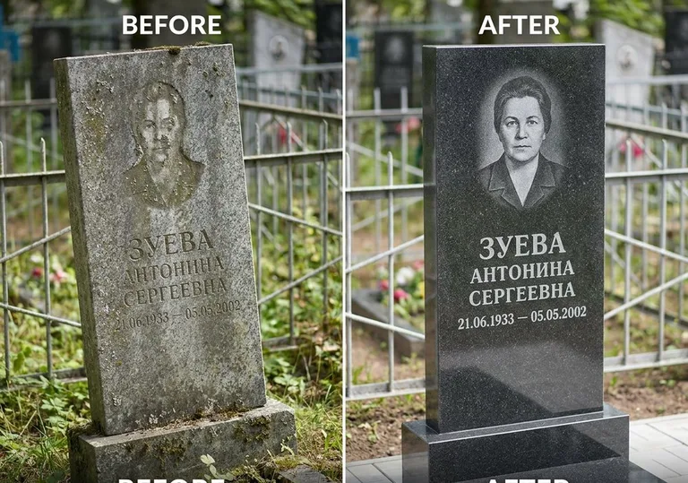 Восстановление сколов кромки гранита: до и после в Пензе