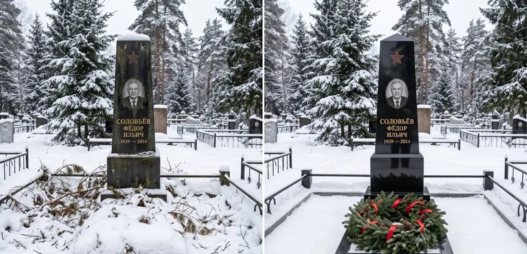 Уборка старого памятника до и после в Пензе