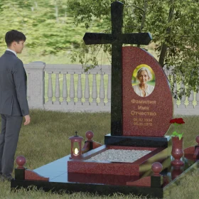 Памятник комбинированный с крестом - П037