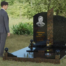 Гранитный вертикальный памятник, светский - П068