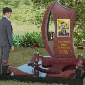Гранитный вертикальный памятник, светский - П078