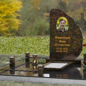 Гранитный вертикальный памятник для одного - П123