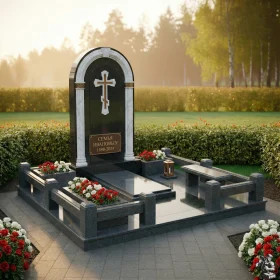 Семейный склеп с православным крестом - ПН168
