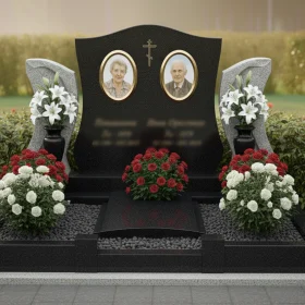 Элитный Гранитный православный памятник вертикальной формы - ПН199
