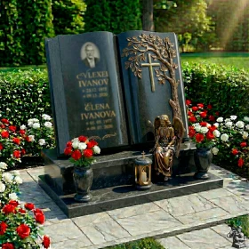 Элитный гранитный памятник с крестом — ПН236