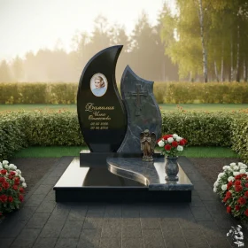 Комбинированный православный памятник с крестом — ПН241