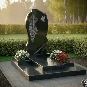 Элитный православный гранитный памятник с крестом - ПН281