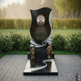 Вертикальный элитный гранитный памятник - ПН294