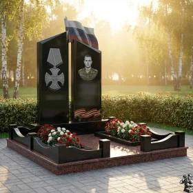 Гранитный светский вертикальный памятник - ПН405