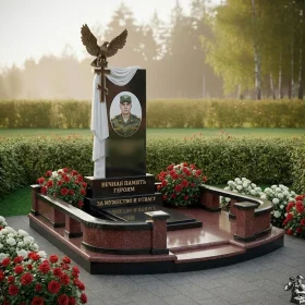 Православный Гранитный памятник вертикальный - ПН406