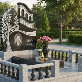 Элитный православный гранитный памятник с крестом - ПН438