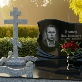 Элитный Гранитный православный памятник - ПН476