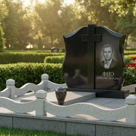 Гранитный православный памятник с крестом – ПН490