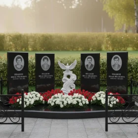 Элитный Вертикальный Памятник из Гранита и Мрамора - ПН675