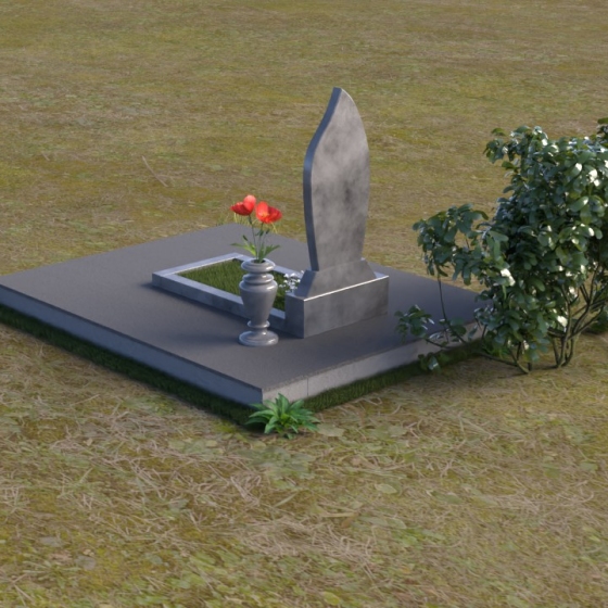 Вертикальная стела с заостренной вершиной из гранита, мрамор Тассос, вид 4