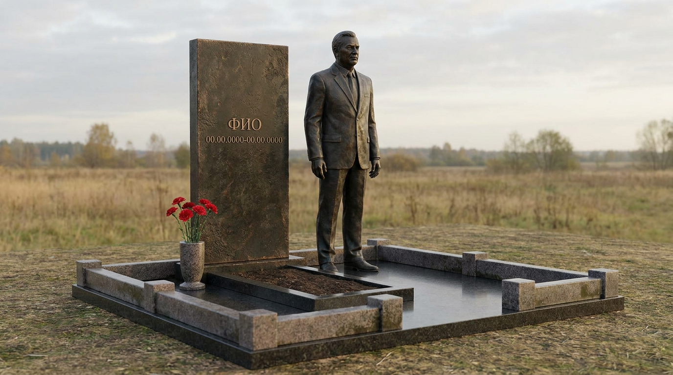 Пример дизайна: Бронзовый мемориал с резной фигурой в полный рост
