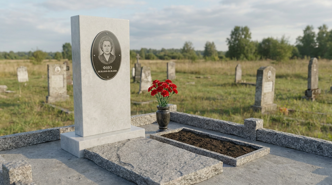 Пример дизайна: Пластиковый памятник вертикальный с полированной поверхностью