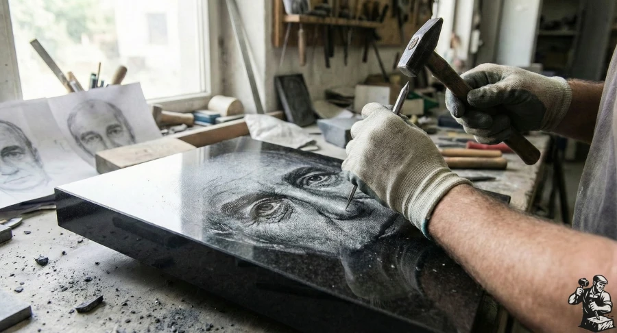 Process-ruchnoy-gravirovki-portreta-na-granite