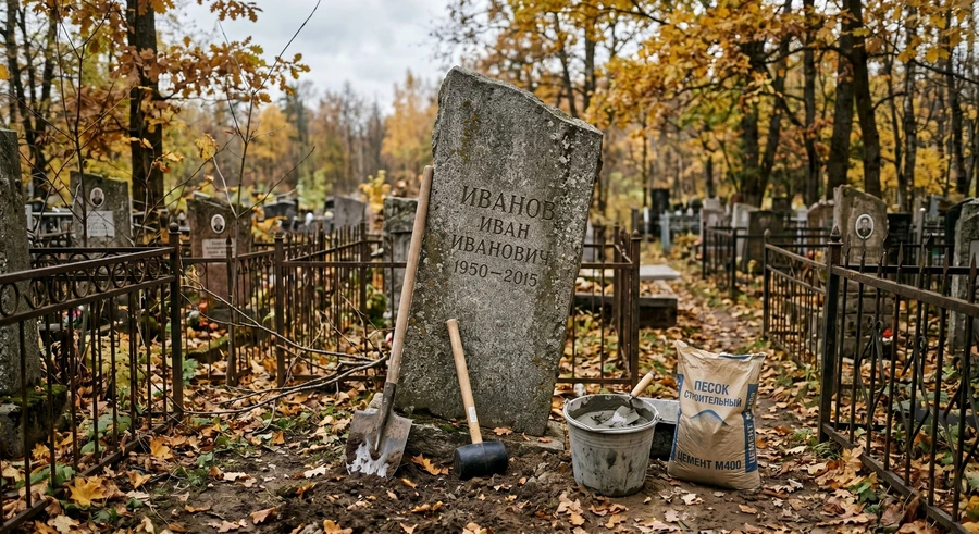 remont-starogo-nadgrobiya-v-lesu