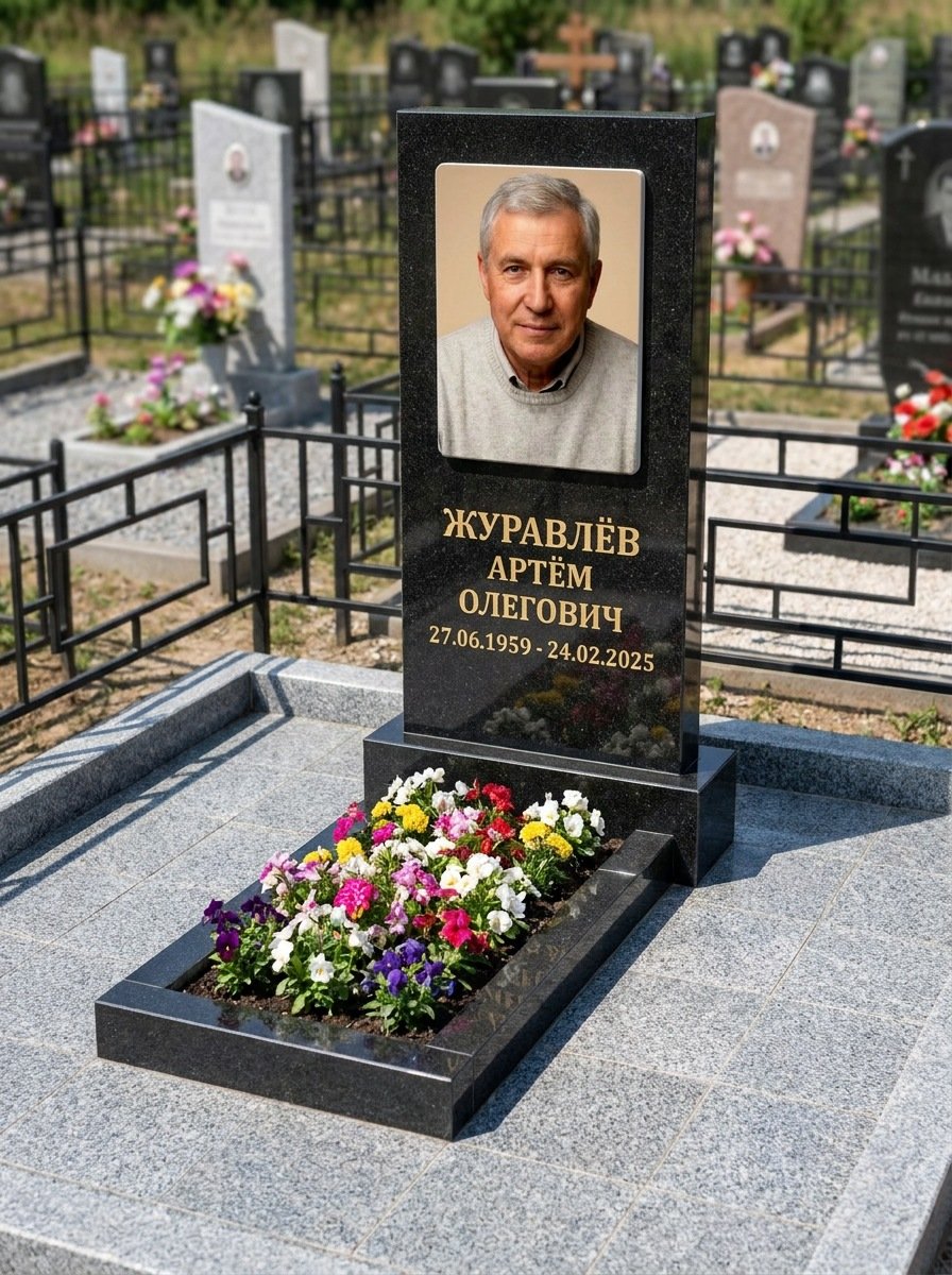 Портрет на памятнике в Пензе — Выцветшее фото восстановили — керамогранит 180×240 мм