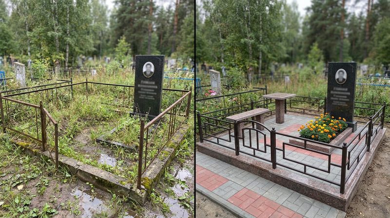 Благоустройство могилы в Пензе — пример 2